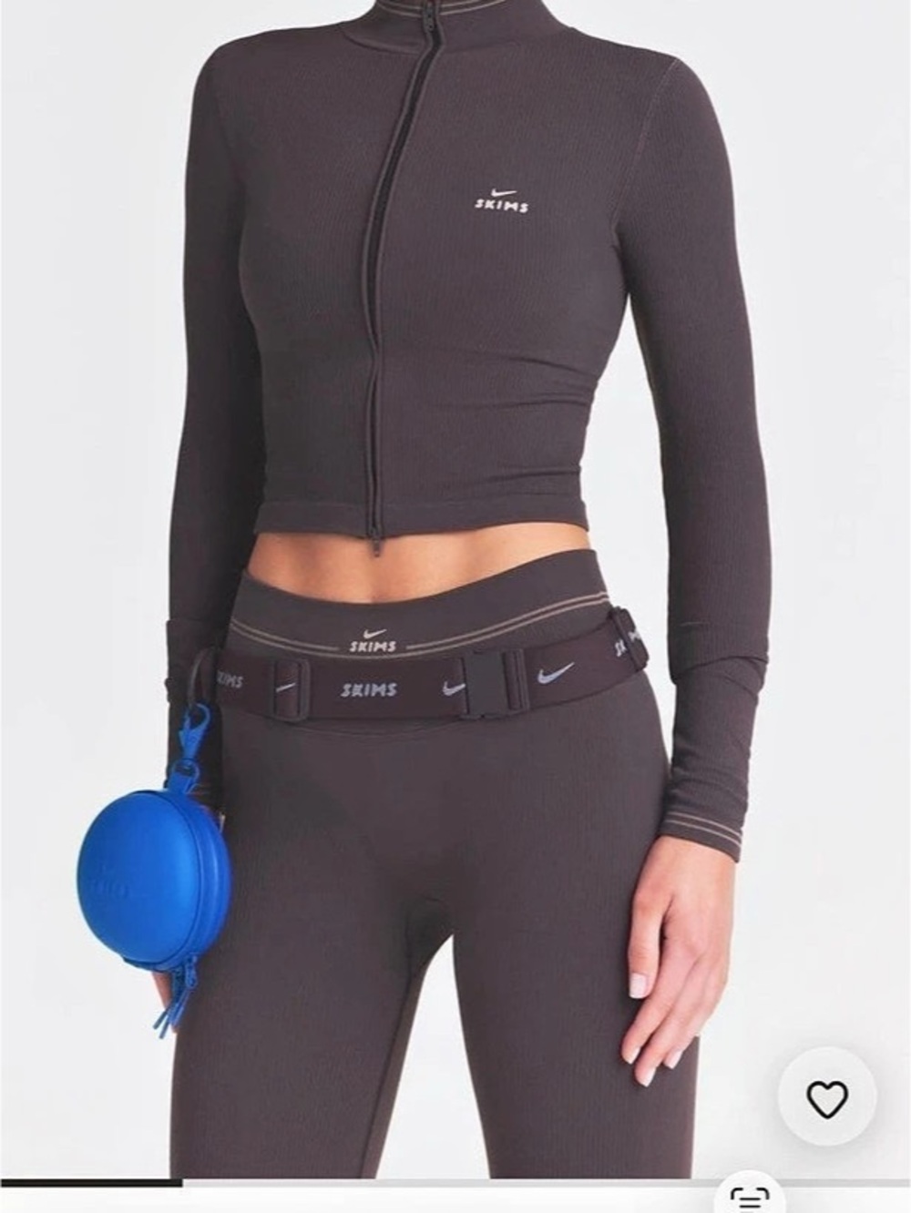 Brown Long Sleeve Crop Top